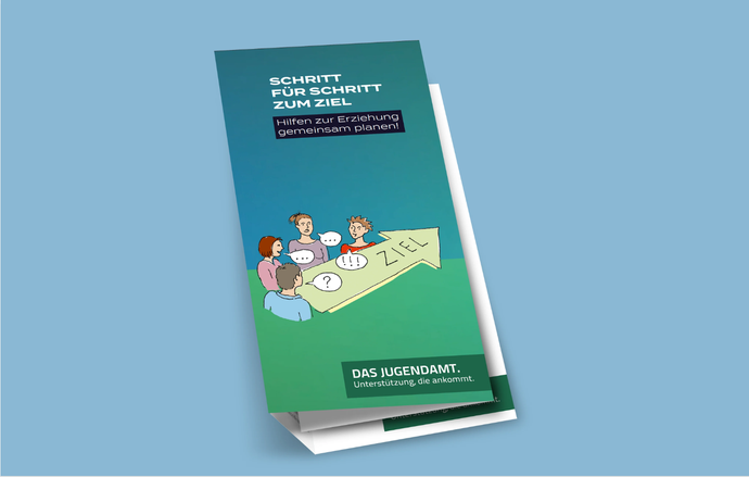 Flyer Schritt für Schritt zum Ziel Hilfen zur Erziehung gemeinsam planen.