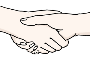 Zwei Personen reichen sich die Hand.