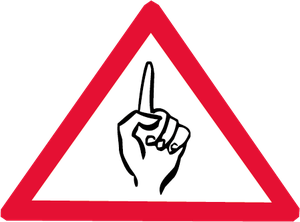 Zeichnung: Schild "Achtung"